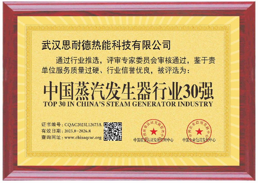 中国蒸汽发生器行业30强